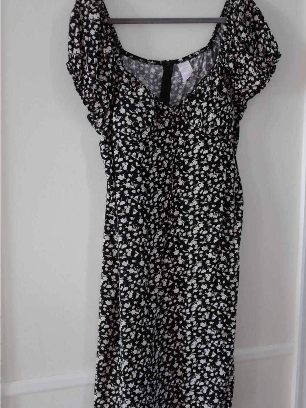 No Boundaries Black and White Floral Midi Dress